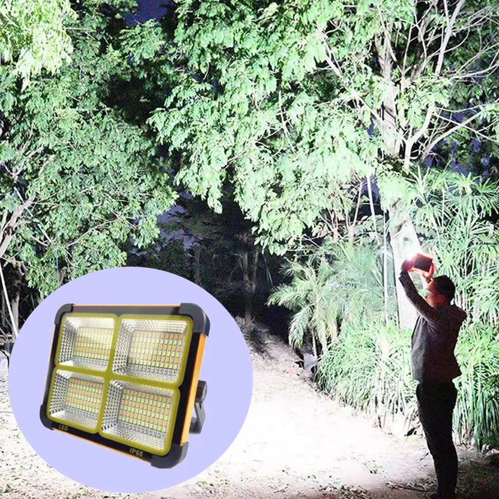 LED Solar Floodlight Waterproof Searchlight Hot Rechargeable 200/500W Emergency Lighting Outdoor Camping Portable Light