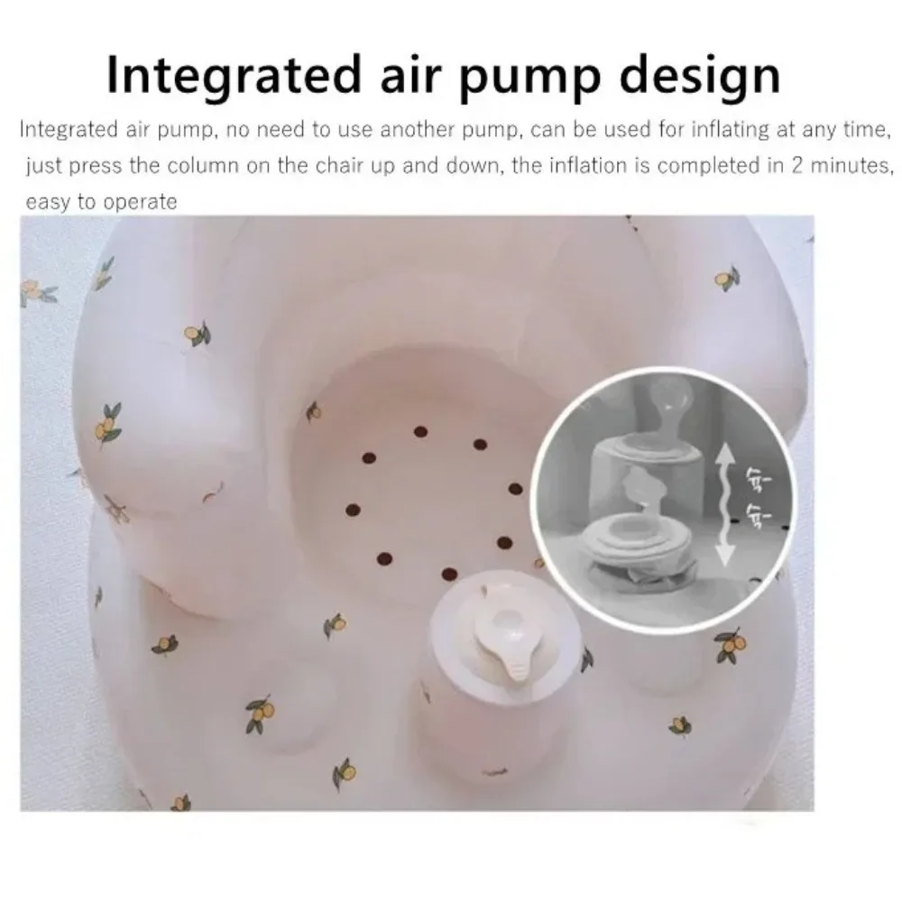 New Cartoon Pattern Inflatable Baby Seat Foldable Portable Baby Inflatable Sofa Chair PVC Baby Furniture Dining Chair