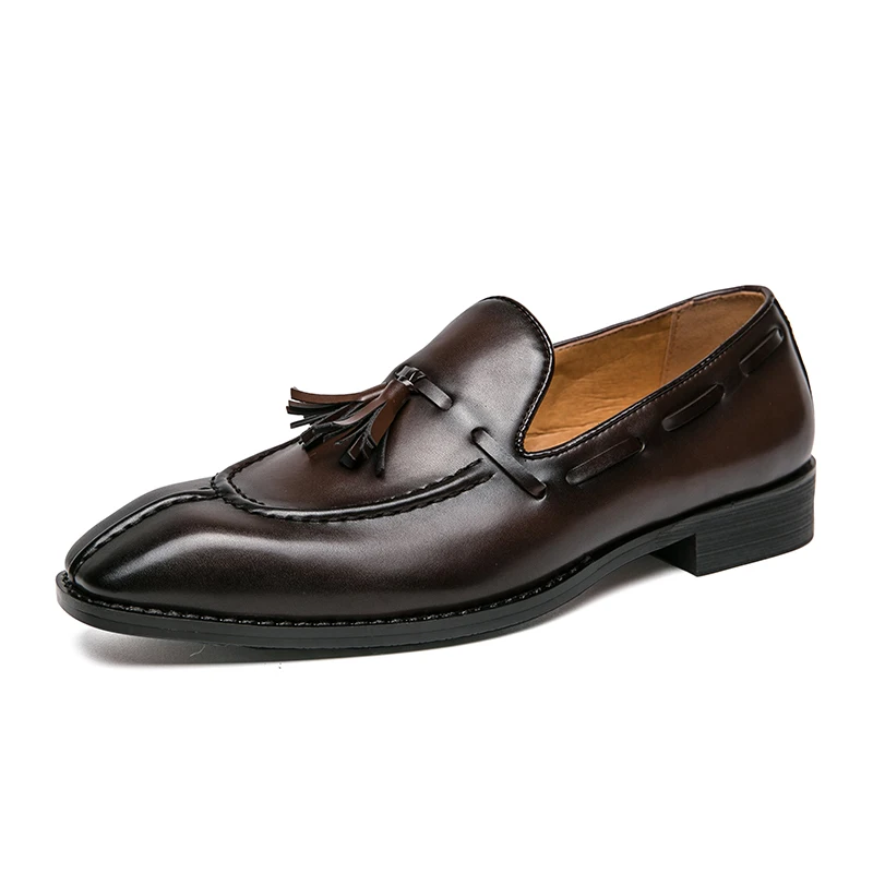 Trendy Brand Men\'s Loafers Classic Brown Flat Casual Shoes Outdoor Commuting Daily Men\'s Business Formal Shoes Comfortable