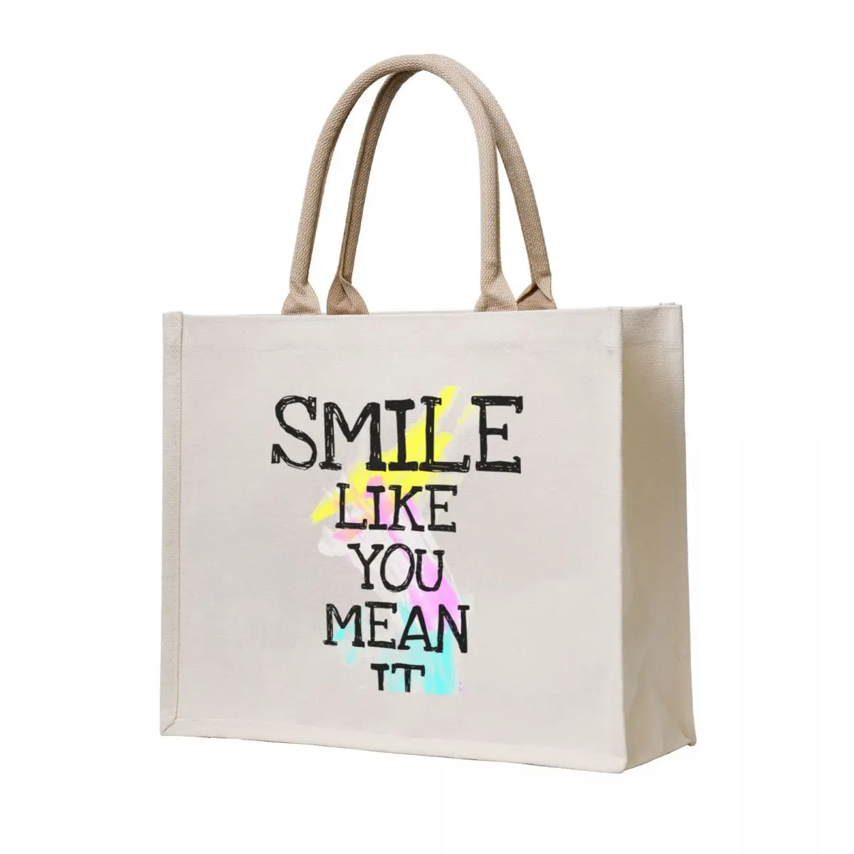 

smile like. Tote Bag Women's beach bags shopper bag woman canvas tote bag Gift bags