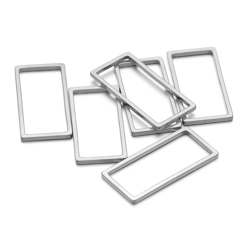 20/50pcs Stainless Steel Gold Plated Oblong Connectors Charms for DIY Jewelry Bracelets Necklaces Making Accessories Wholesale