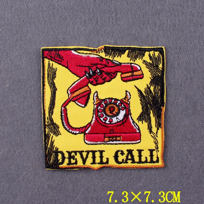 Devil Patch Iron On Patches For Clothing Thermoadhesive Patches On Clothes DIY Gothic Embroidery Patch Stripe Badges On Backpack