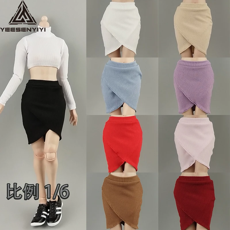 

1/6 Scale Elegant Patal-shaped Body-hugging Skirt Fit 12'' 30cm Female Soldier Action Figure BJD Clothes Accessory Half-skirts