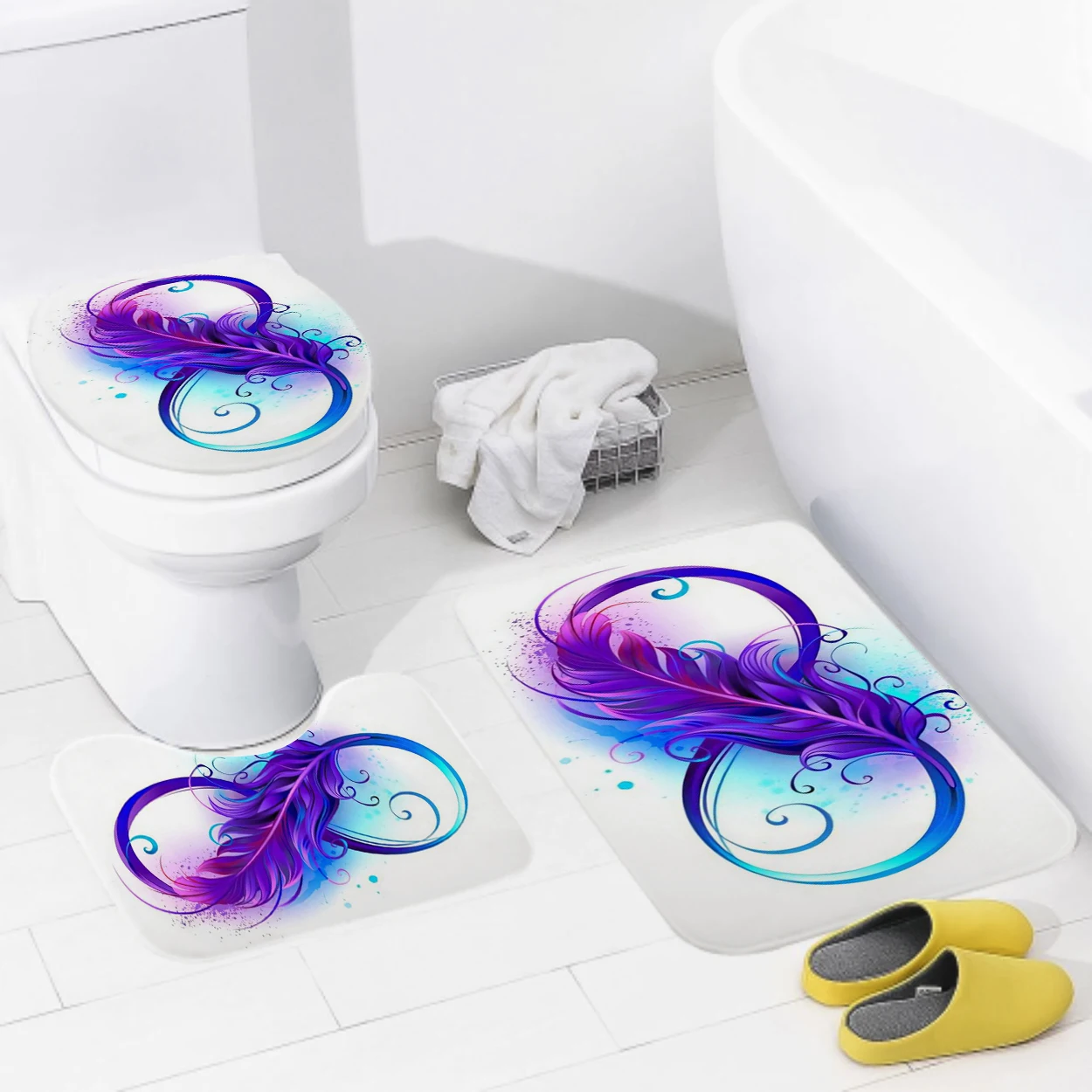 Home bathroom floor mats Bath Foot mat Animal oil paint style modern bathroom accessorie rug Toilet mat Bathtub anti-slip carpet