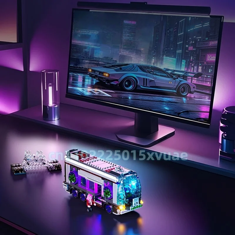 Future Bus Building Blocks Serie Cyberpunk Auto Piccolo assemblato Raccogliere modello Giocattoli Decorazione della stanza Regali di compleanno per bambini