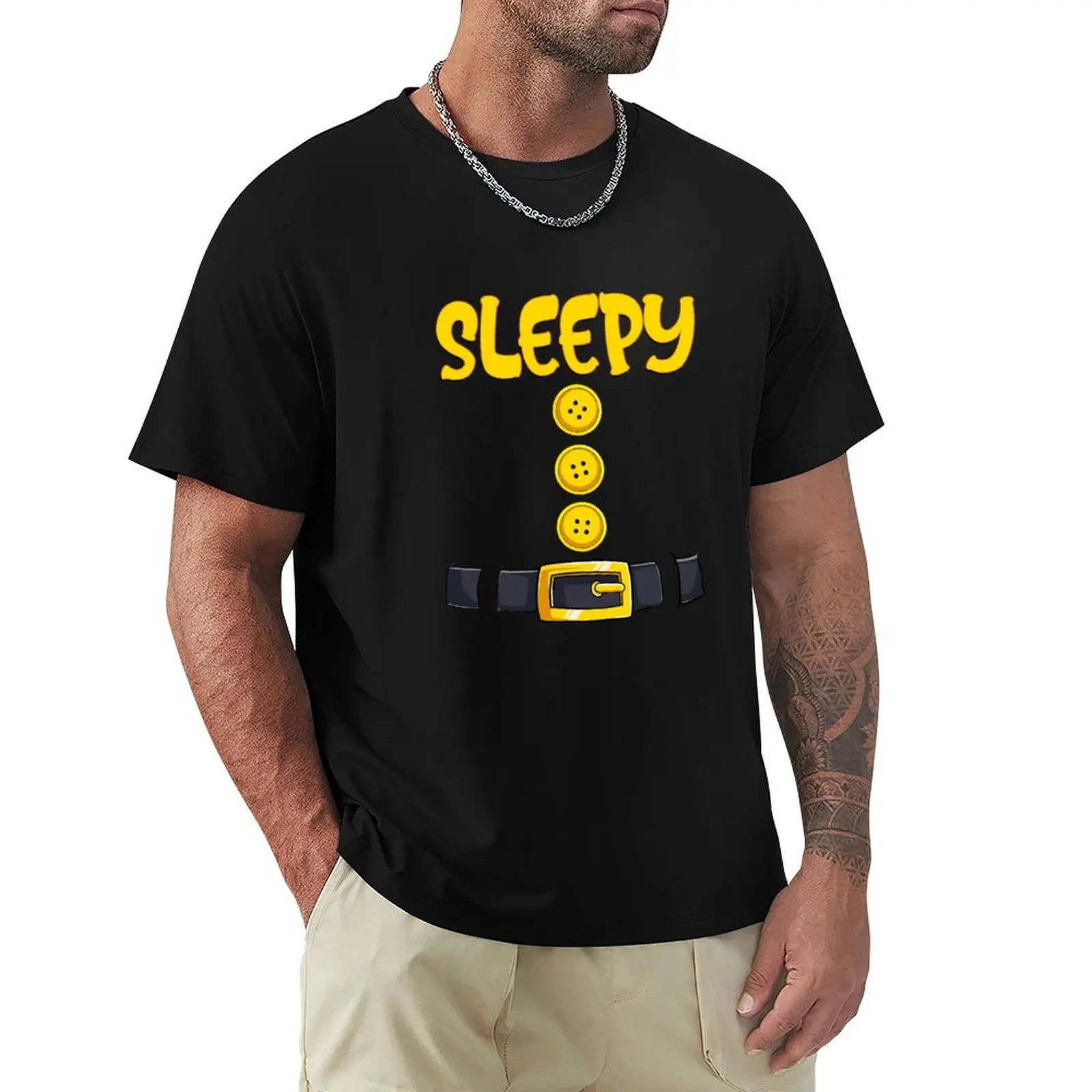 

Sleepy Dwarf Halloween Costume Funny Gift Idea Sleepy Dwarf T-Shirt Relaxed Casual Short Sleeve Tee