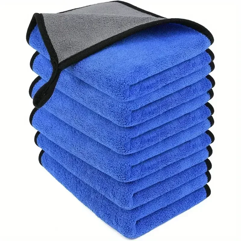 

1/5pcs Microfiber Car Washing Towels Soft Quick Drying Windows Mirrors Wiping Rags Home Double Layer Cleaning Cloths