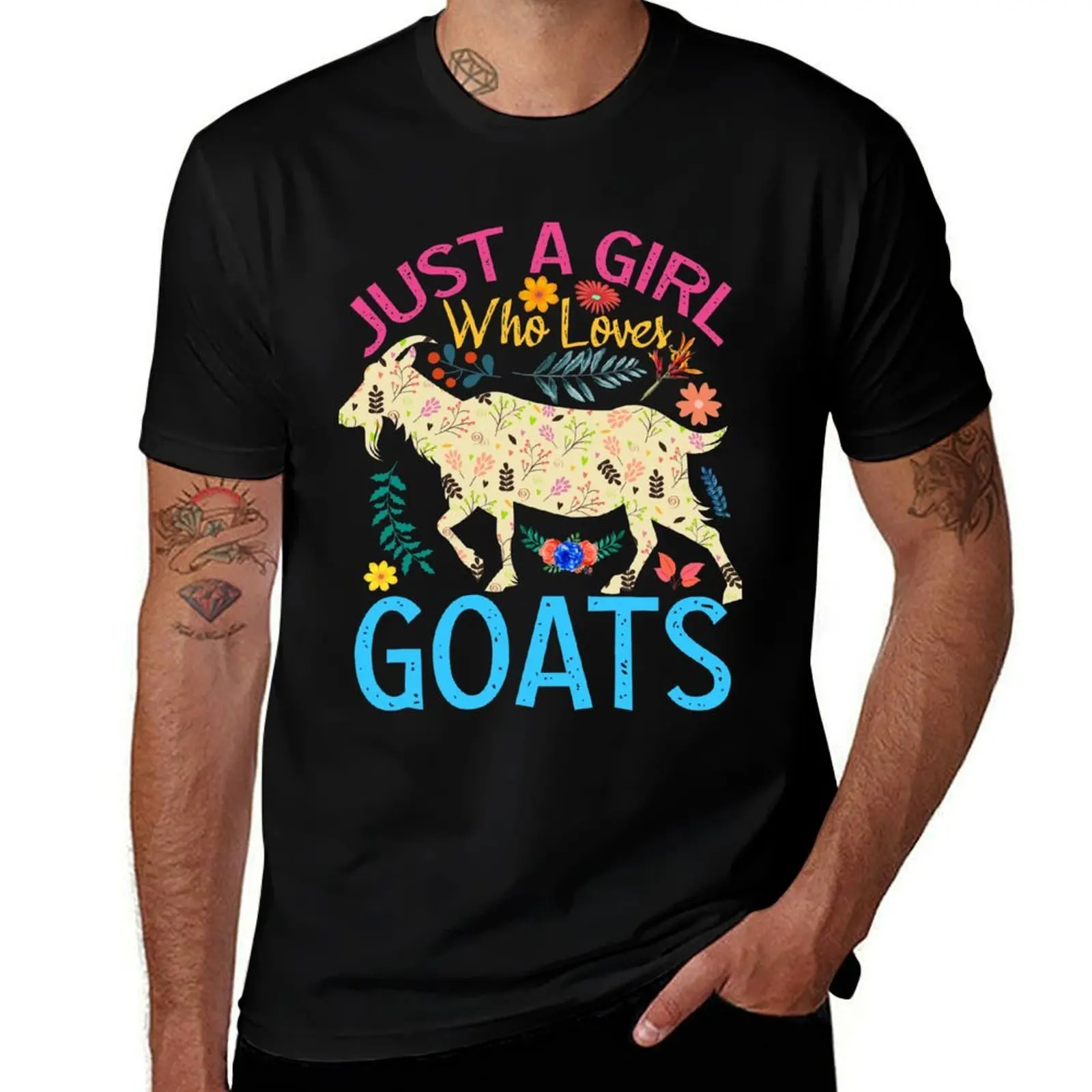 

T-Shirt cotton Girl luxury A shirts t shirts 100% Loves man Just for fit slim man Who t Goats shirt t