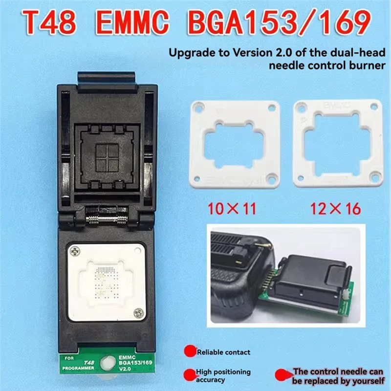 

AP-For XGECU T48 Programmer EMMC Adapter For XGECU Programmer EMMC Adapter BGA153/BGA169 With Replaceable Head Probes Holder