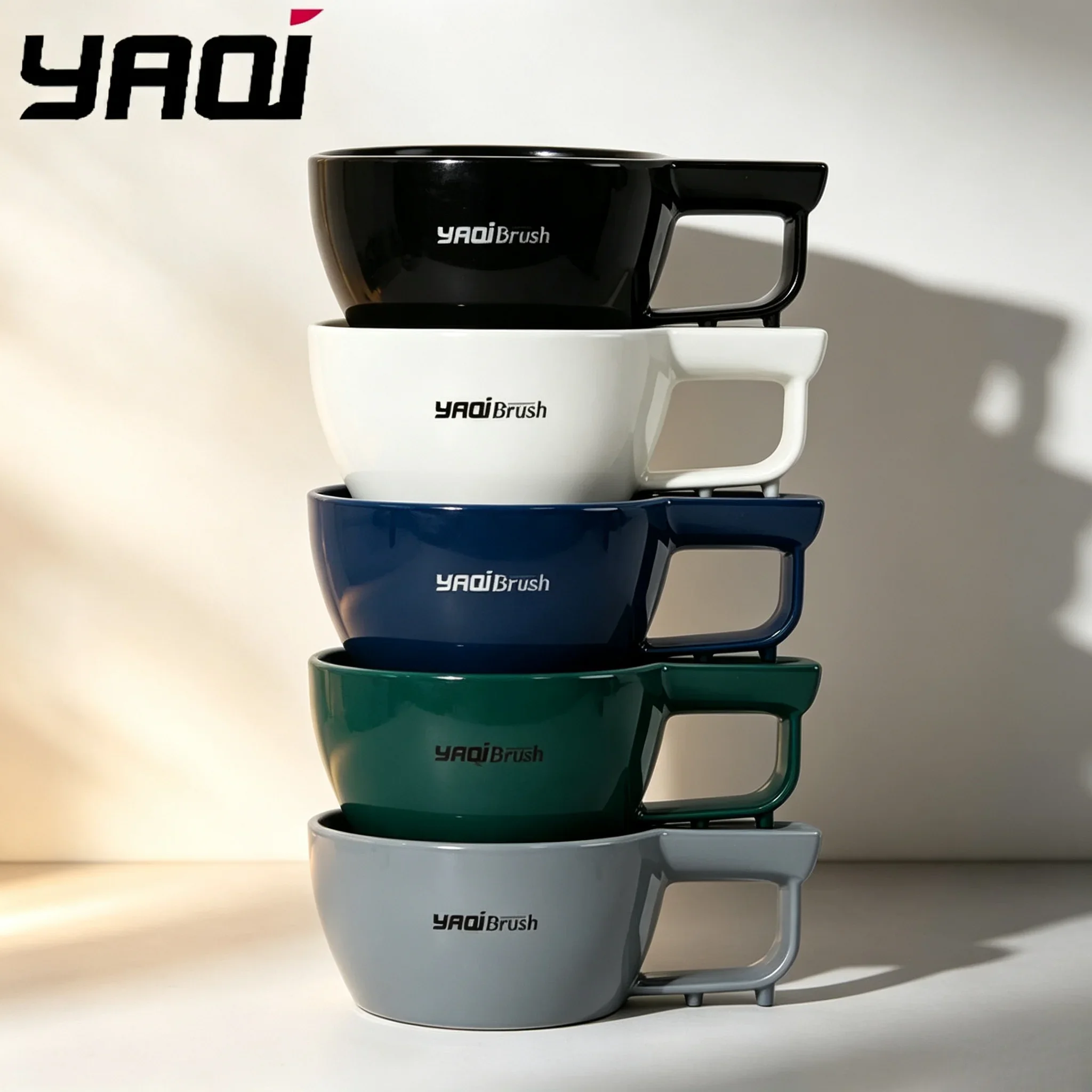 2026 Men YAQI 5 Colors Shaving Bowl For Men Shaving Brush Solid Color Simple Fashion Plastic Mens Professional Shaving Bowl