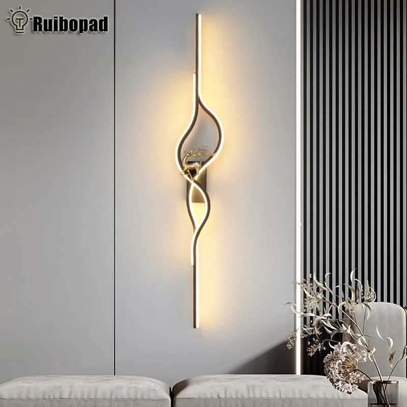 Modern Led Bedside Wall Light Lamps For Living Room Stairs Loft  Bedroom Nordic Interior Minimalist Wall Art Lights Lamp Decor