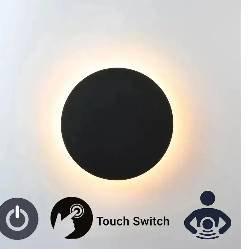 

Simple LED Wall Lamp Creative Touch Lighting Sensing Switch Bedroom Wall Lamp Living Room Corridor Sconce Round Wall Lamp