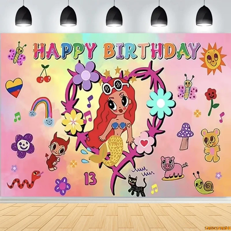 

Girl's Birthday Party Photography Backdrops Kids Birthday Party Super Singer Star Photo Studio Background SU-01