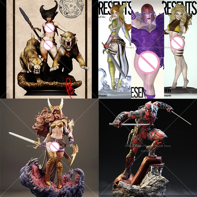 

1/24 1/18 Scale DIY Self-assembled GK 3D Resin Un-panited Doll White Model Deities Superheroes Angela Female Tiger Hero Lorna