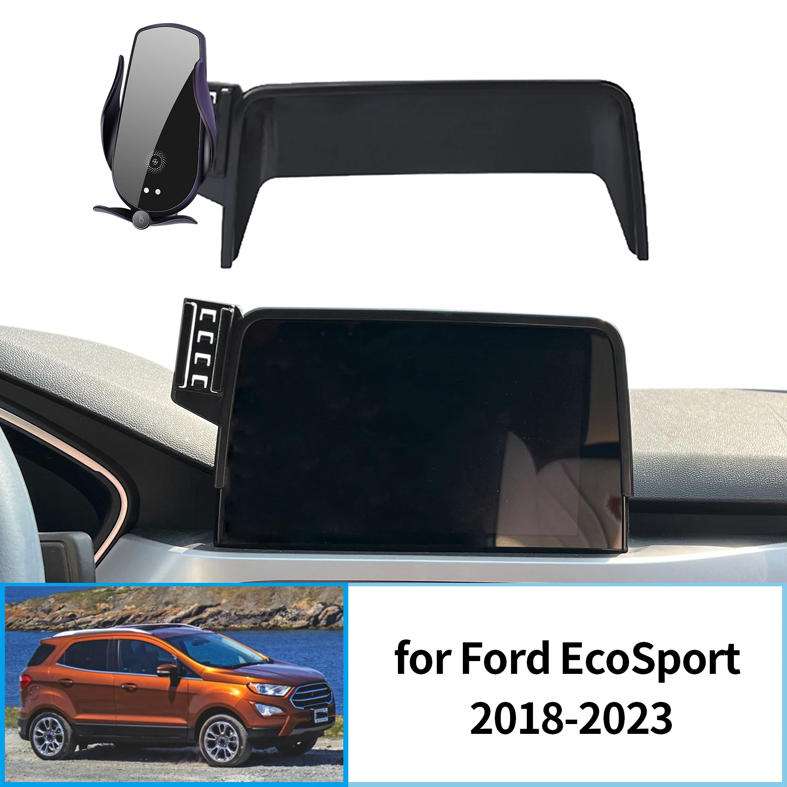 

Автомобильный держатель мобильного телефона для Ford EcoSport 2018 ~ 2023 (8 дюймов), GPS-кронштейн, навигационная подставка, автоаксессуары