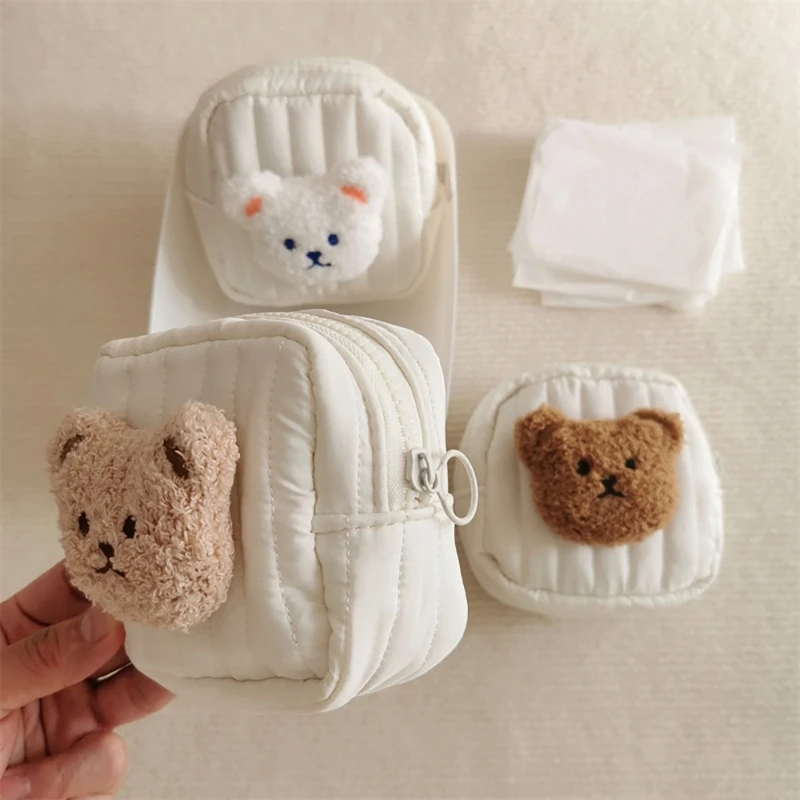 Soft Plush Storage Bag Organizers Case Small Item Plush Container Handbag for Makeup Jewelry and Accessories