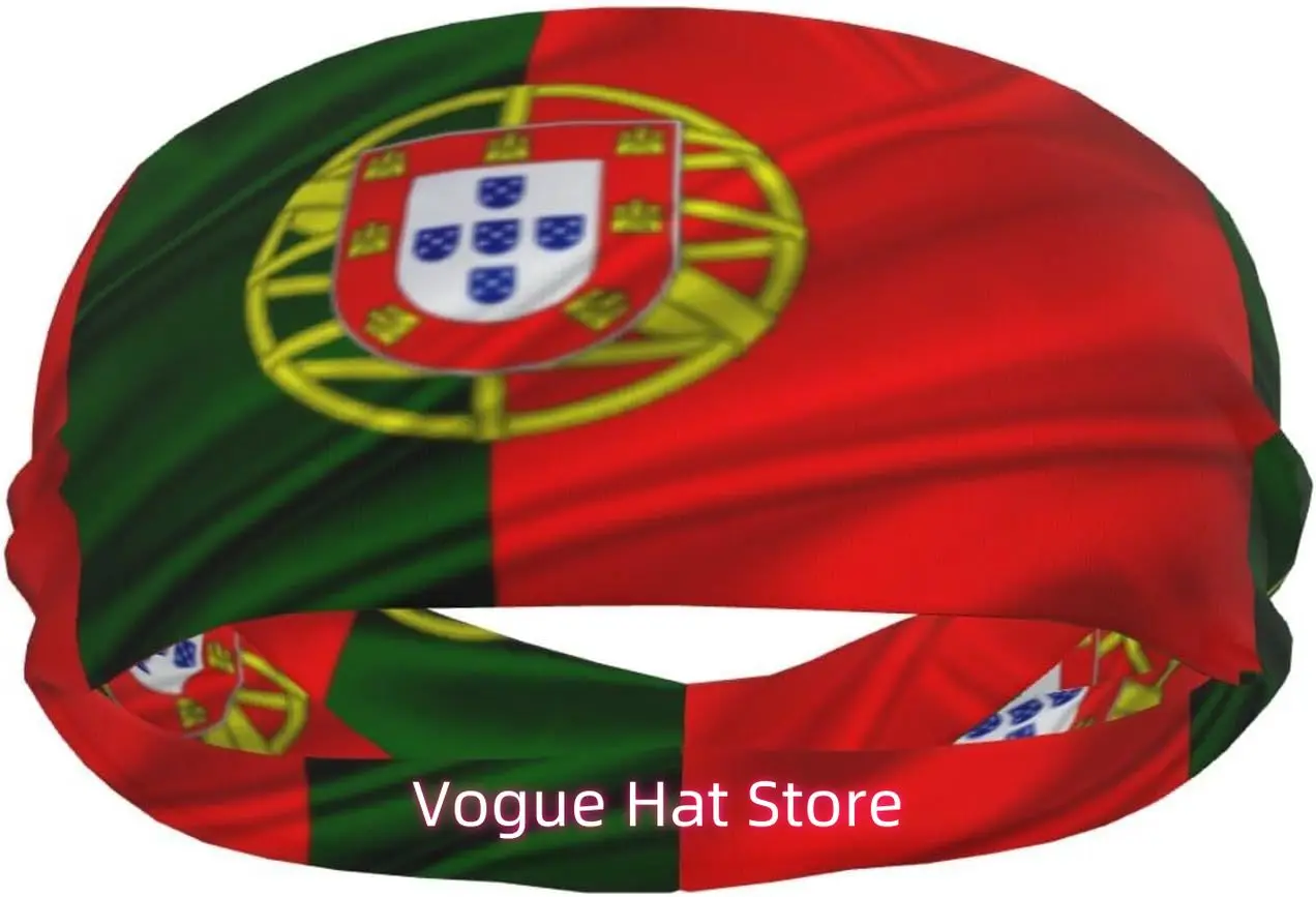 Portugal Flag Headbands Sports Non-Slip Tennis Workout Sweat Bands for Women Men