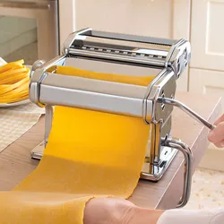 Hand Crank Noodle Machine Stainless Steel Dough Roller Pasta Maker 7 Thickness Settings 0.5‑2.5mm Kitchen Accessories