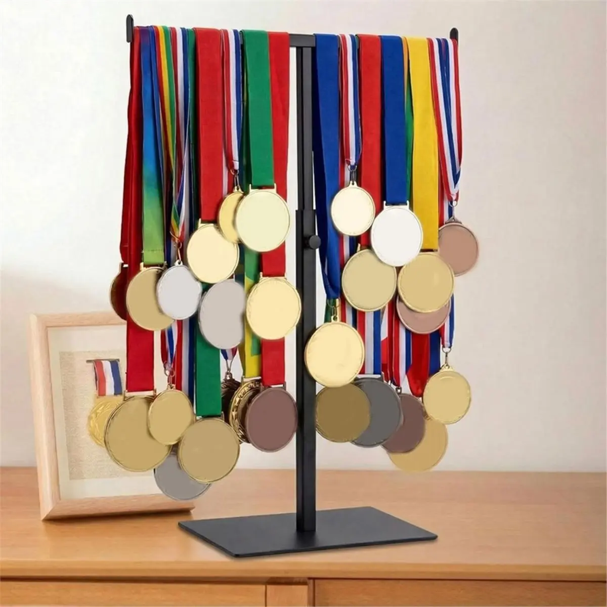 Graduation Medal Display Stand Adjustable T Bar Display Stand Medal Hanger Rack Award Holder