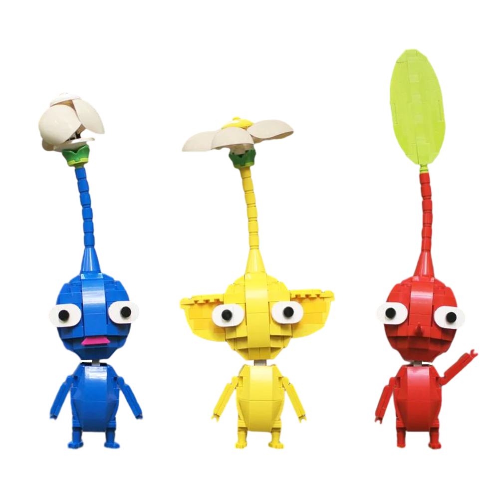 MOC ゲーム Pikmineds シーン オリマルとアミゴス モデル ビルディング ブロック S.S.羊飼い宇宙船アルフ エンジニア レンガ子供のおもちゃ