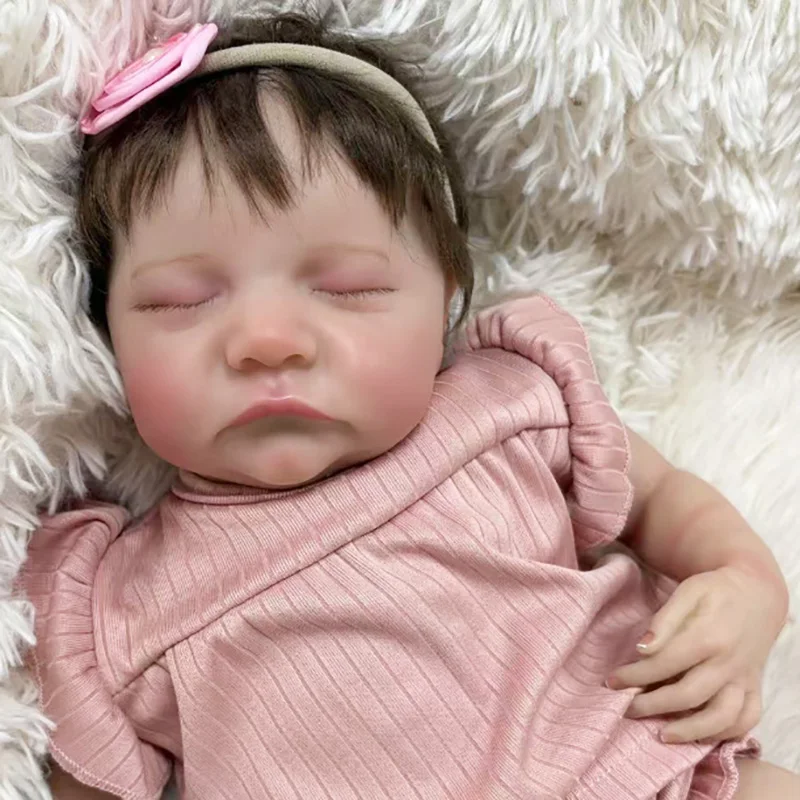 

Levi Soft Cloth Body 19inch Reborn Doll Lifelike Cuddly Baby Multiple Layers Painting 3D Skin Hand Rooted Hair Visible Veins