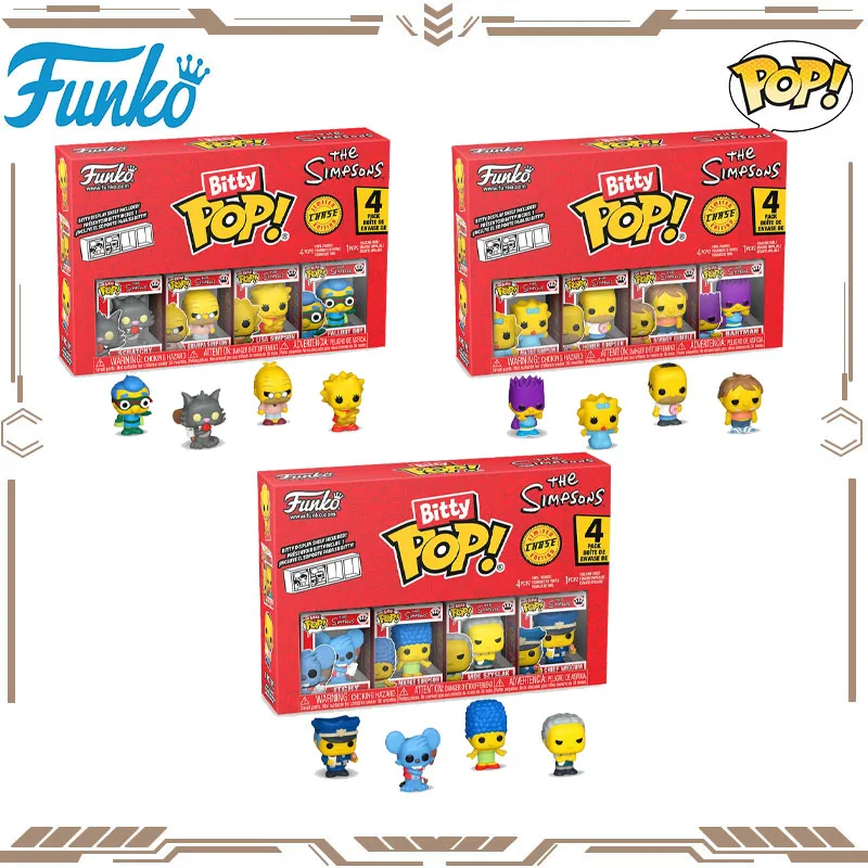 Funko Bitty POP Original The SimpsonsSeason Scratchy Grampa Simpson figuras de acción de juguete para niños niñas regalo adornos coleccionables