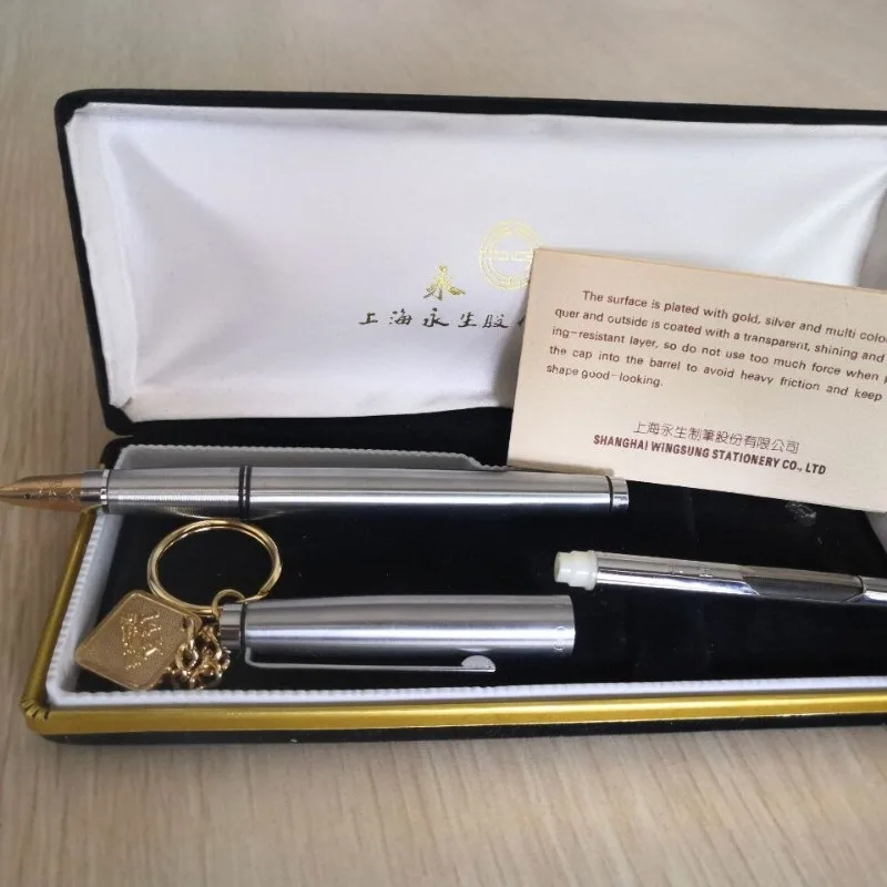 

Happiness 300 14k Gold Nib Fountain Pen Stainless Steel High Quality Coarse Tip M 0.7 School Supplies Office Luxury Gift Box