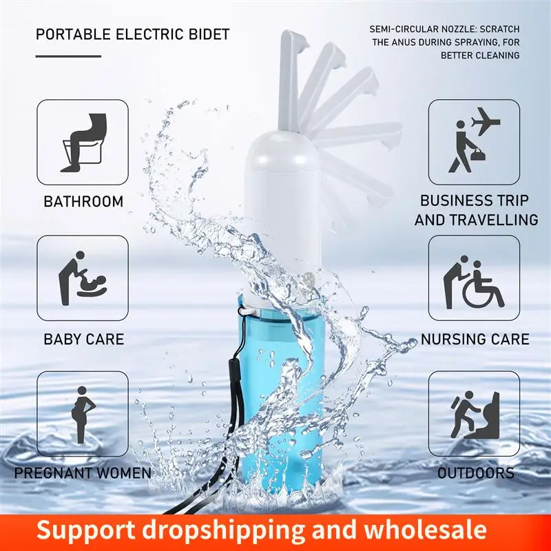 AA86 Handheld Portable Electric Bidet With USB Charging - Travel/Holiday Portable Baby Bidet Irrigator Sprayer Personal Hygiene