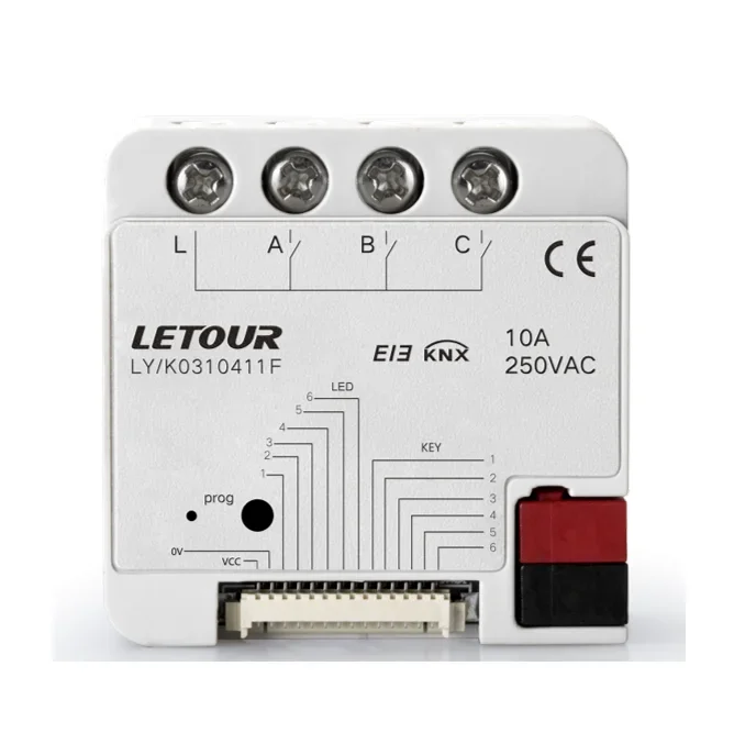 KNX/EIB tertanam driver saklar lampu pintar, 3 saluran 10A modul saklar Hotel pintar sistem rumah pintar KNX