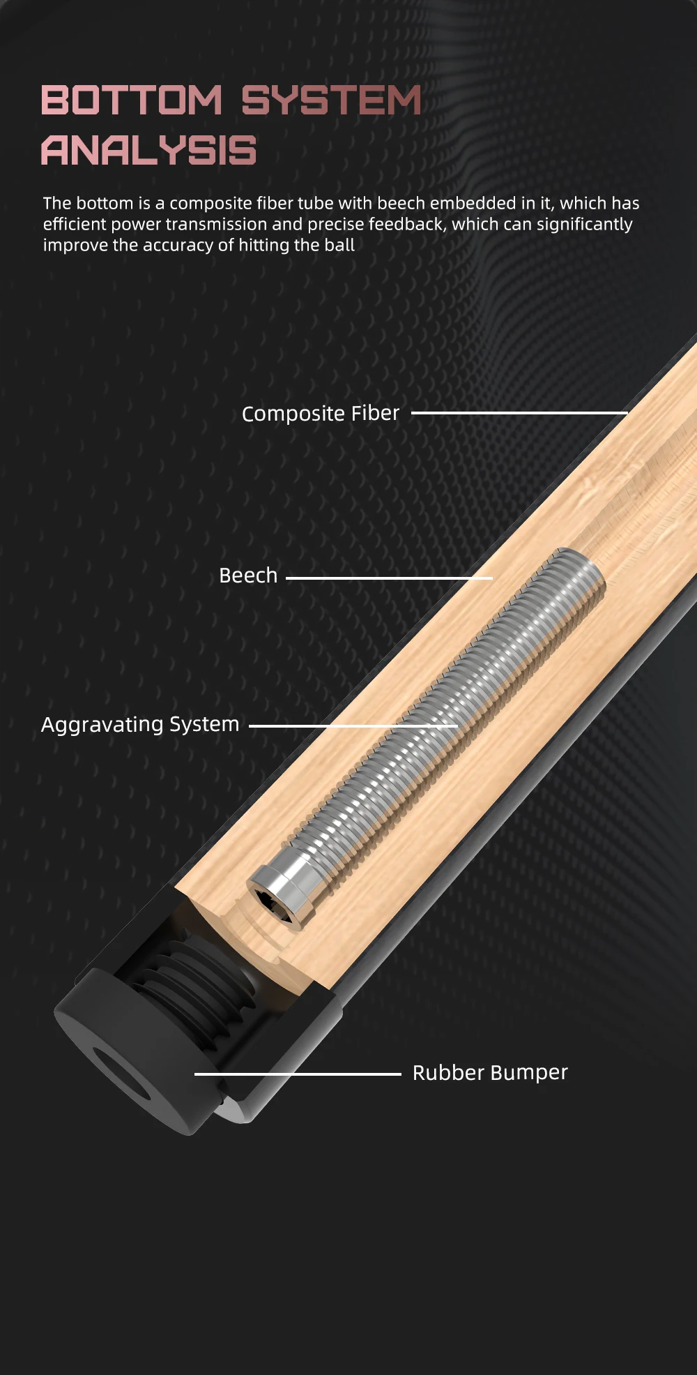 CRICAL Carbonfaser-Billardqueue, professioneller Billardstock mit geringer Abweichung, 3/8 * 8 Pin-Verbindung und 12,5 mm – Detail 8