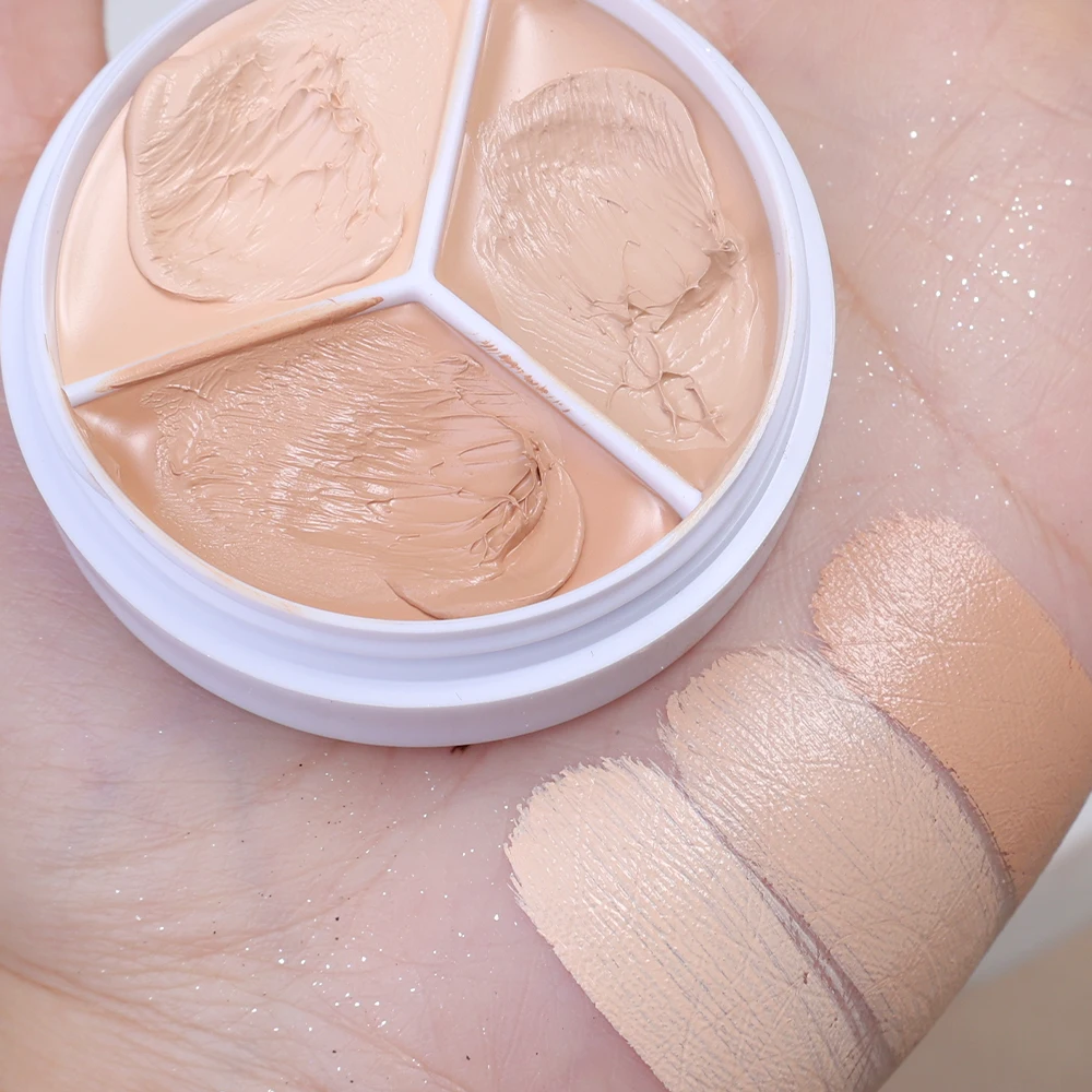 Multifunctioneel Modificeren Huid Toon Concealer Foundation Crème Cover Acne Vlekken Donkere Kringen Hydraterende 3 Kleuren Concealer Crème