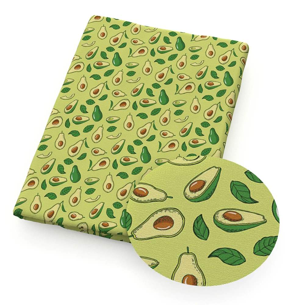 Fruits Avocado Printed Polyester Pure Cotton Material By the Meter Patchwork Tissue Sewing Quilting Fabrics Needlework