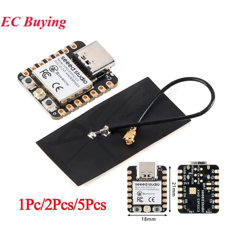 Módulo de desarrollo de malla compatible con Bluetooth, Seeeduino Seeed Studio XIAO piezas, WiFi, 4MB, Flash, 400KB, SRAM para Arduino, 5 ESP32-C3/1