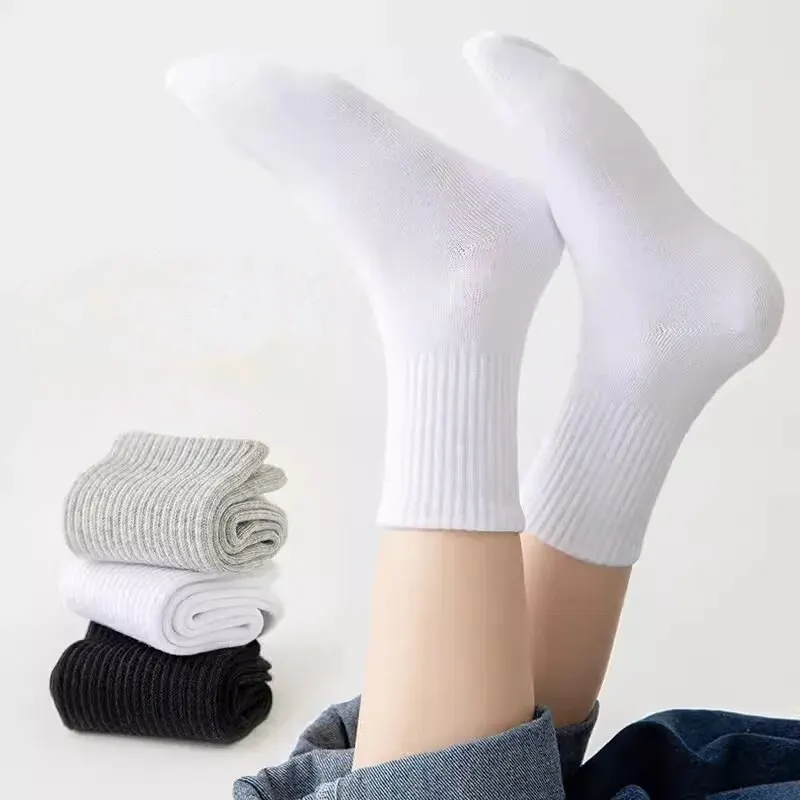 5Pairs/Lot Black White Kids Socks Casual Baby Girls Boys Cotton Stripe Mesh Summer Autumn Preppy Children Socks For 1-8Years