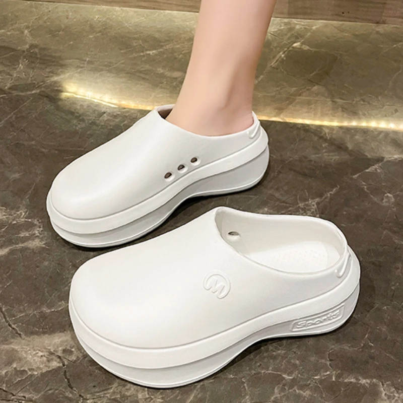 Platform Closed Toe Slippers Women Shoes Summer Non-slip Beach Shoes for Women Sports Half-slippers Slip-on Ladies Casual Shoes