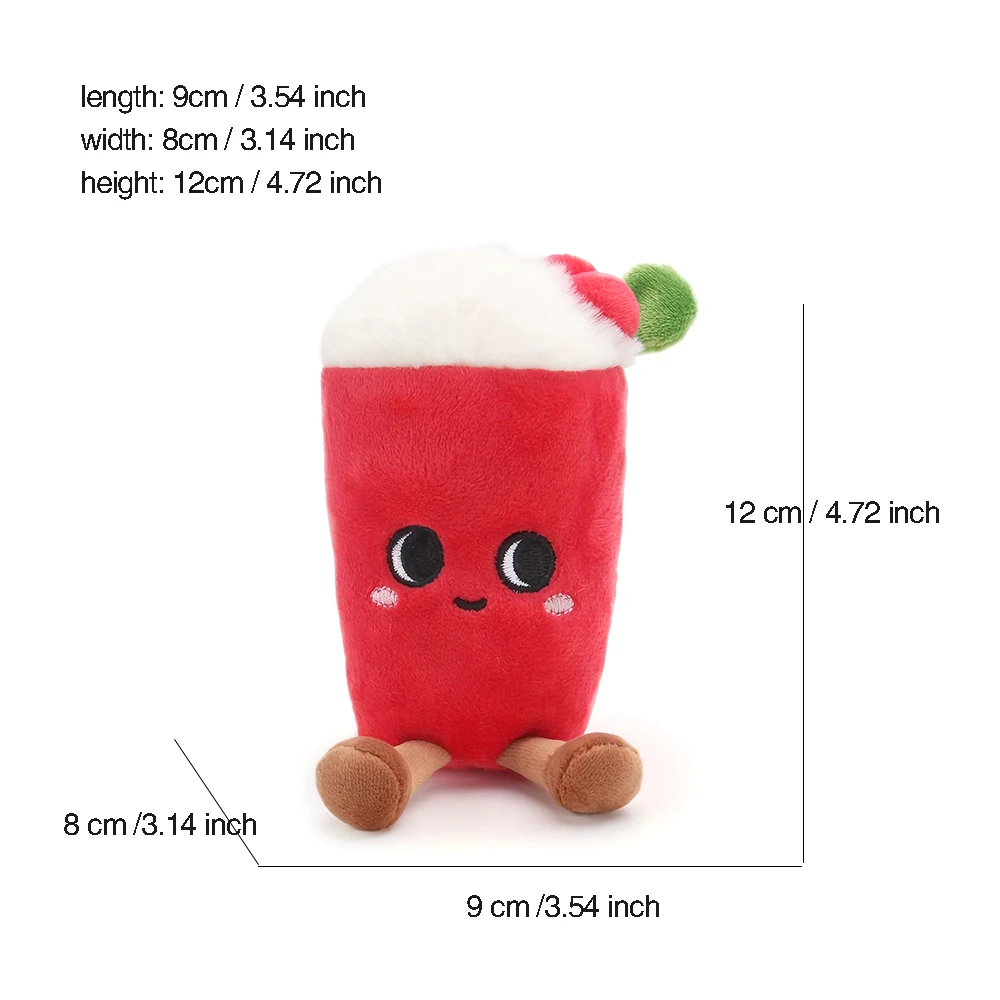 12CM Super Soft Red Milk Shake Cup Creative Plush Toy Indoor Outdoor Baby Companion Toys