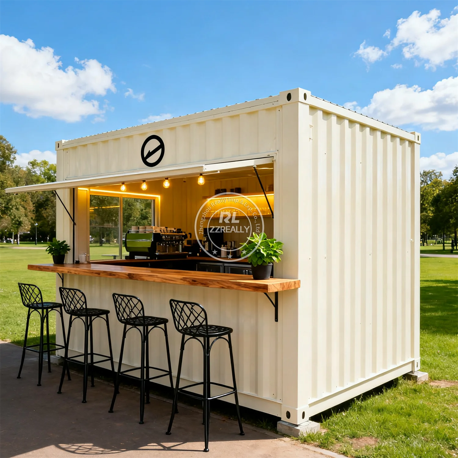 ホットセール コンテナコーヒーショップ プレハブコンテナバー キオスクコンテナレストラン 完全装備キッチン付き