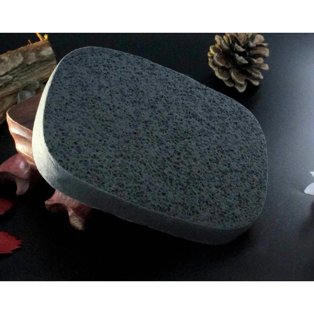الطبيعية السوداء الخيزران الفحم الوجه الإسفنج نظيفة ، الألياف الخشبية ، غسل الوجه ، الجمال ماكياج ملحق ، تنظيف نفخة ، 1 قطعة