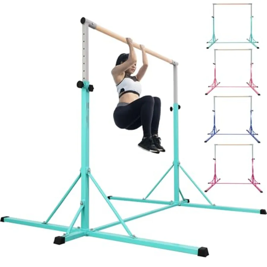 

Gymnastics Bar, 5'10" Base length 45" to 71" Adjustable Horizontal Bar for Serious Training, 500 LBS Capacity, Professional Hom