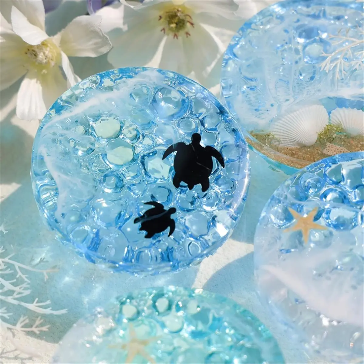 Coaster Resin Molds Silicone,4 Inches Round and Squares Coaster Silicone Molds for Resin,Coaster Epoxy Resin Molds