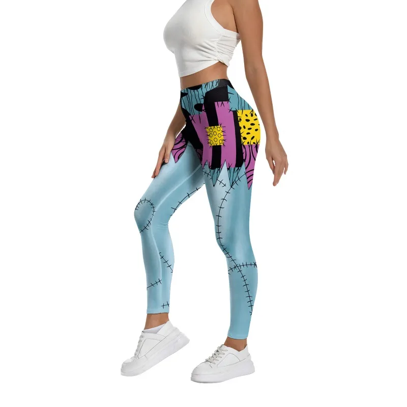Cosplay Costume Women Sexy Girl Sally Leggings Fitness Tights Trousers Halloween  Party Horro Zombie Carnival Bottom Female view 2