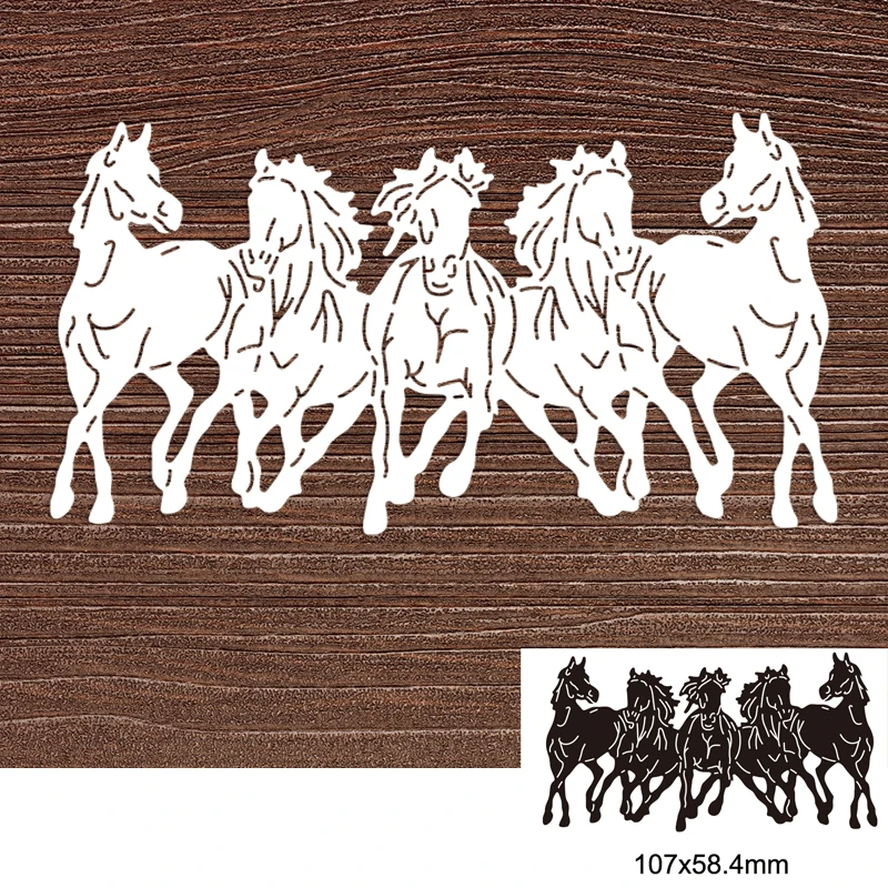 Galloping Horses  Metal Cutting Dies For DIY Scrapbook Cutting Die Paper Cards Embossed Decorative Craft Die Cut 2022 New