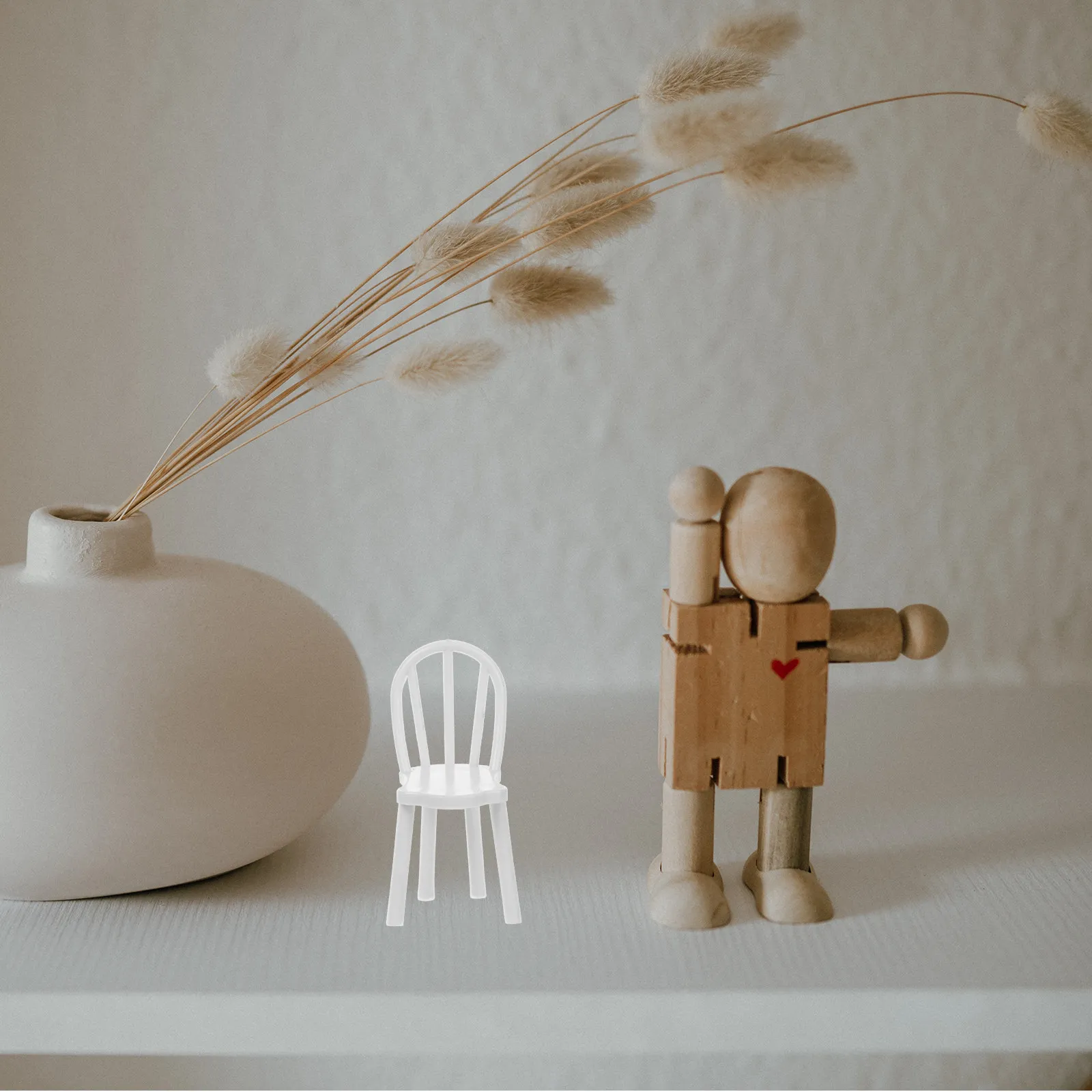 

4Pcs Miniature Chair PVC Smooth Surface Vintage Style Miniature Furniture for Mini House Decoration Charming Mini Chair