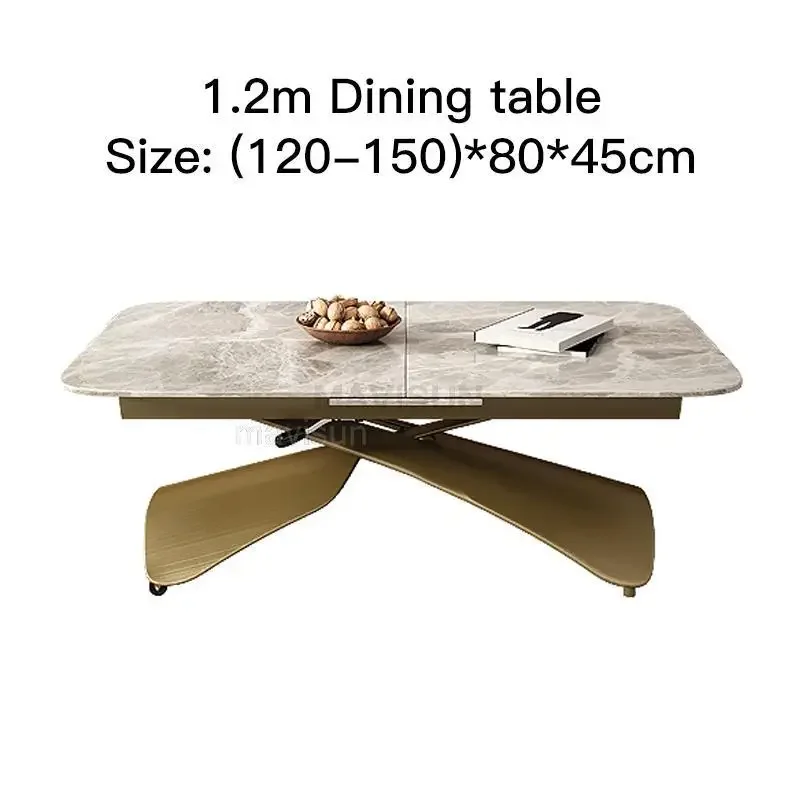 

Light Luxury Lifting Table Transformer Table For Living Room Foldable Dining Table With 4 Chairs Kitchen Furniture Set