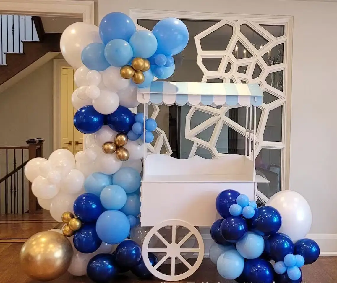 Tall and delicate candy cart with shelf wheels, suitable for indoor/outdoor birthday parties and wedding dinners