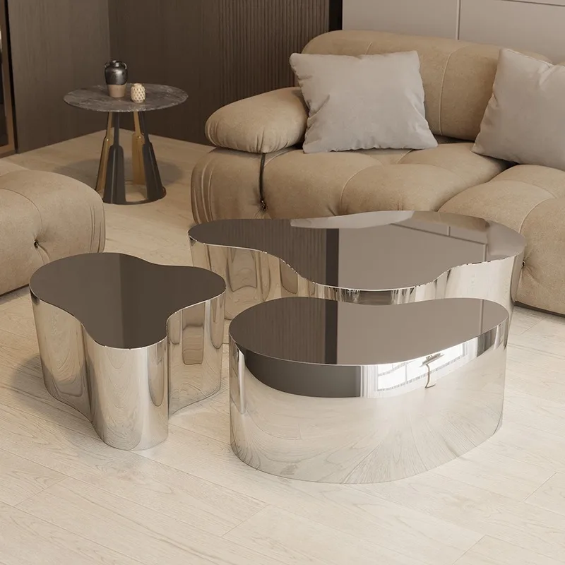 Modern minimalist villa hotel light luxury coffee table corner Italian style