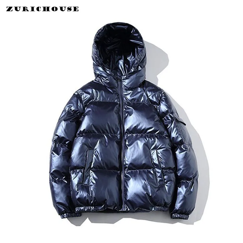 ZURICHOUSE Women's Puffer Jacket Winter Hooded Parka Fashion Glossy Waterproof Loose Thicken Warm Down Cotton-padded Coat M-5XL