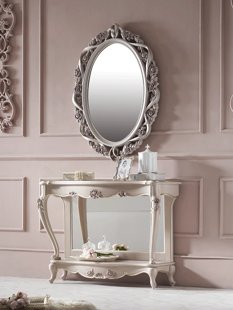 

Французская мебель, цельная древесина, вход, европейская простая резная искусственная кожа, входной стол