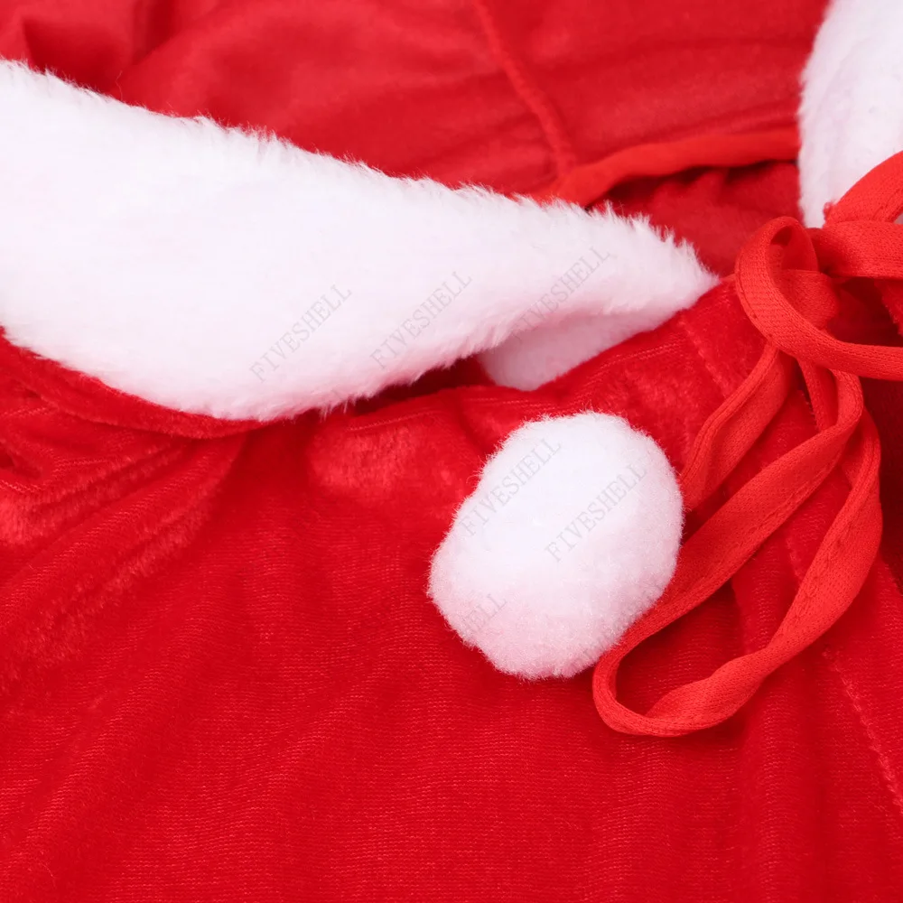 Vestido de Navidad rojo elegante para mujer y niña, traje Sexy de Santa Claus, traje de espectáculo de escenario, Ropa de baile, vestido de Navidad