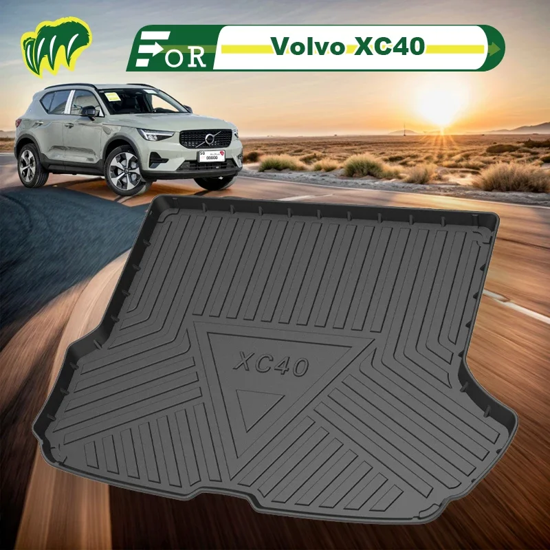 For Volvo XC40 ev 20 21 2022 2023 2019-2024 Custom Fit Car Trunk Mat All Season Cargo Mat 3D Shape Laser Measured Trunk Liner